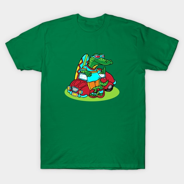 Mr. Croco surfer T-Shirt by JoanaJuheLaju1